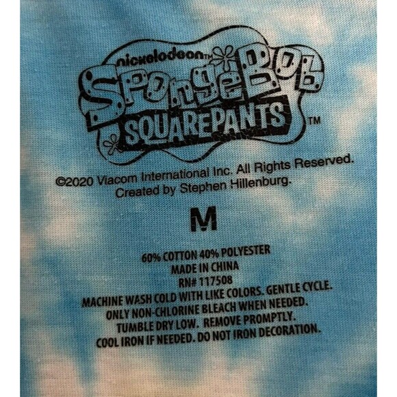 Nickelodeon Men's Size M SpongeBob SquarePants Long Sleeve Tie Dye T-Shirt - Picture 7 of 9